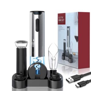 Rechargeable Electric Wine Bottle Opener Set 7 in 1 deluxe wine lover set