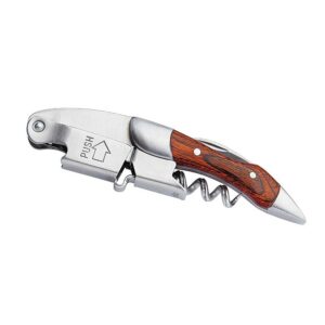 Rosewood Waiters Wine Bottle Opener Double Lever Wine Opener Manual Corkscrew for Bartenders and Gifts